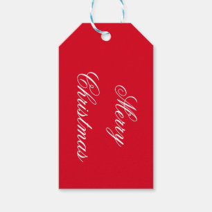 Red and White Merry Christmas Gift Tags