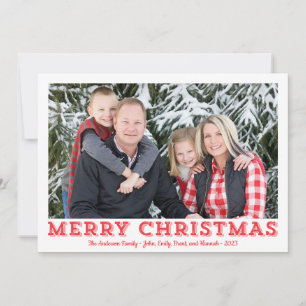 Red and White Merry Christmas Photo Cards