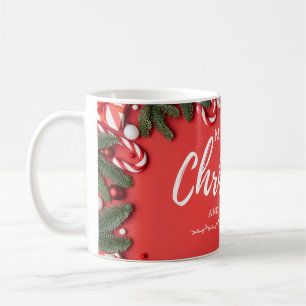 Red and White Minimalist Merry Christmas mug