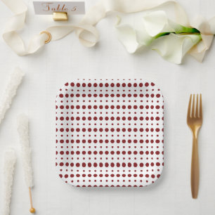 Red and White Minimalist Polka Dots g9 Paper Plate