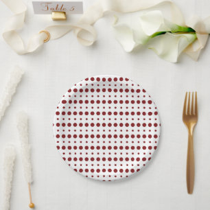 Red and White Minimalist Polka Dots g9 Paper Plate