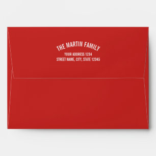 Red and White Modern Holiday Greeting Card Envelopes
