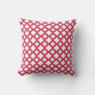 Red and White Moroccan Pillow