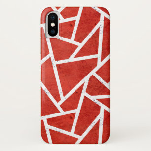 Red and white mosaic pattern iPhone x case