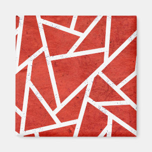 Red and white mosaic pattern magnet