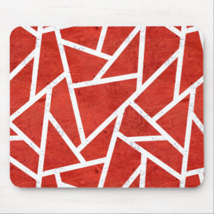 Red and white mosaic pattern mouse mat