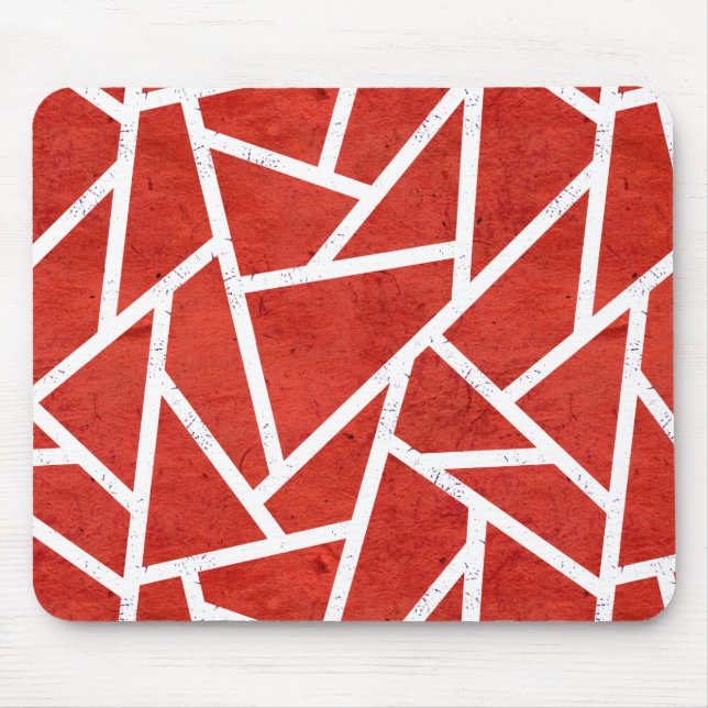 Red and white mosaic pattern mouse mat (Front)