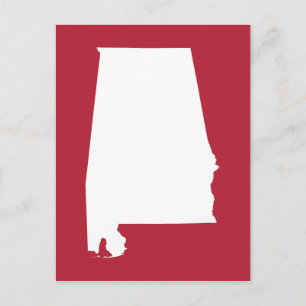 Red and White Moving to Alabama Announcement Postcard
