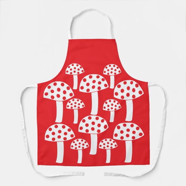 Red and White Mushroom Apron (Front)
