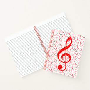 Red and white musical notebook