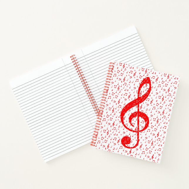 Red and white musical notebook (Inside)