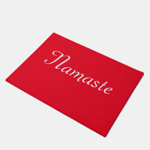 Red and White Namaste Door Mat Doormat Yoga