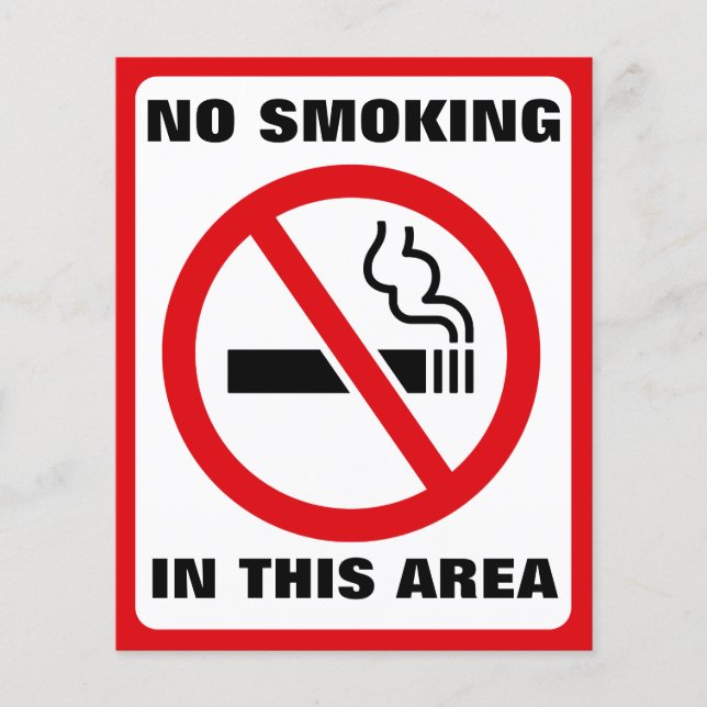 Red and White No Smoking Flyer (Front)