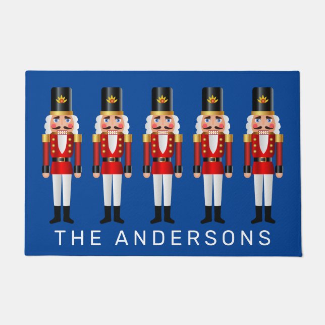 Red and White Nutcrackers  Doormat (Front)