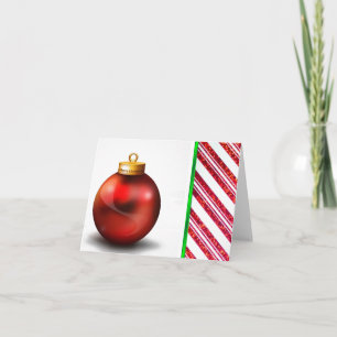 Red and White Ornament Design Christmas  Holiday Card