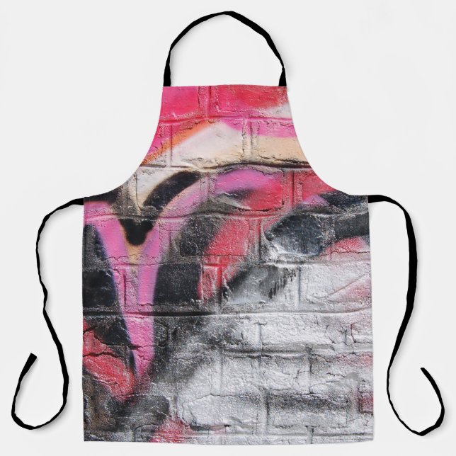 Red and white painted wall apron (Front)