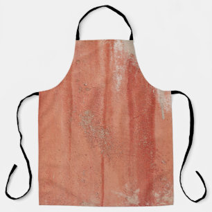 RED AND WHITE PAINTED WALL APRON