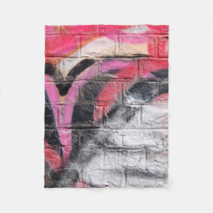 Red and white painted wall fleece blanket