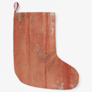 RED AND WHITE PAINTED WALL SMALL CHRISTMAS STOCKING