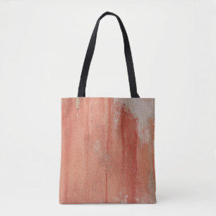 RED AND WHITE PAINTED WALL TOTE BAG