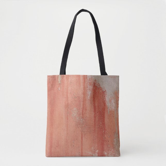 RED AND WHITE PAINTED WALL TOTE BAG (Front)