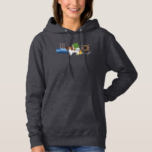 Red And White Papillon With Agility Equipment Hoodie