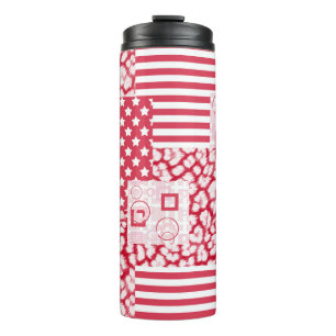 Red and white patchwork rustic Thermal Tumbler