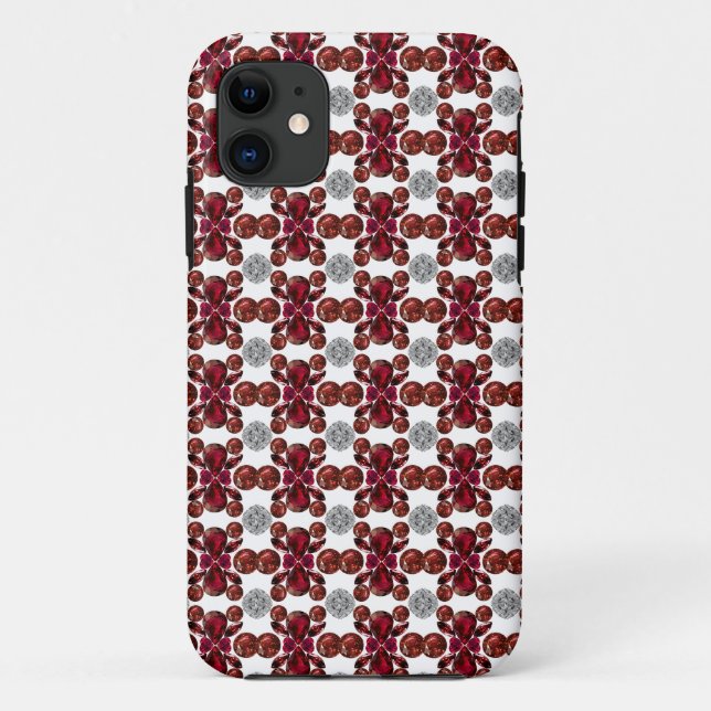 Red and White Pattern Case-Mate iPhone Case (Back)