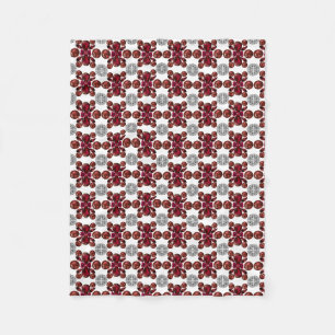 Red and White Pattern Fleece Blanket