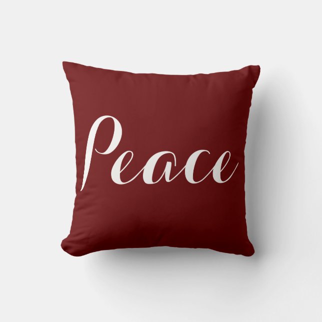 Red and White Peace Cushion (Front)