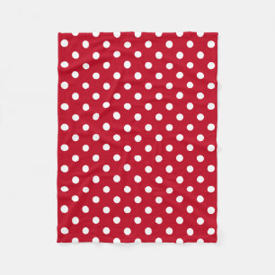Red and White Peas Pattern Fleece Blanket