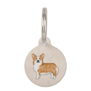 Red and White Pembroke Welsh Corgi Dog Standing Pet Tag