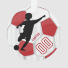 Red and White Personalise Boy Soccer Player