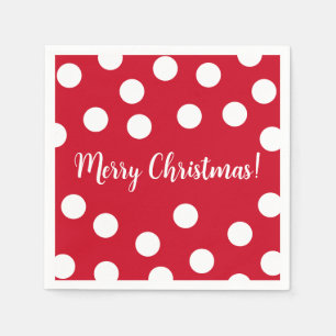 Red and white personalised Christmas Napkin