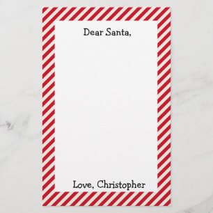 Red and White Personalised Dear Santa Letter Stationery