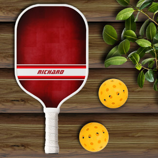 Red and White Personalised Pickleball Paddle
