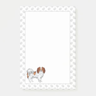 Red And White Phalène Cartoon Dog With Paws Post-it Notes