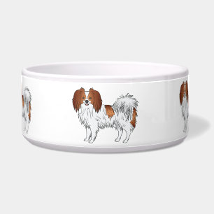 Red And White Phalène Cute And Happy Cartoon Dogs