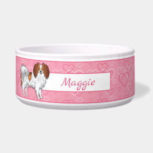 Red And White Phalène On Pink Hearts With Name