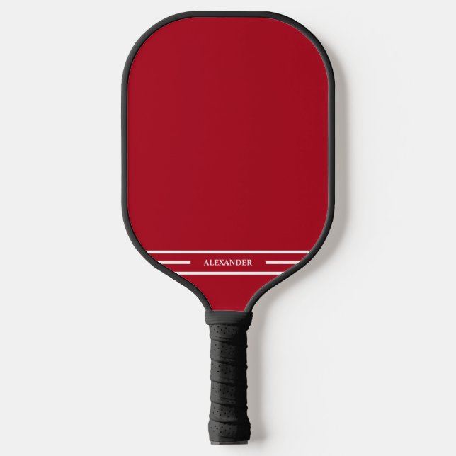Red and White Pickleball Paddle with Name (Front)