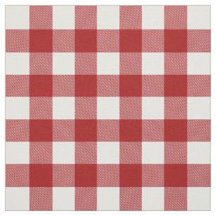 Red and White Picnic Plaid Colour Choice Fabric