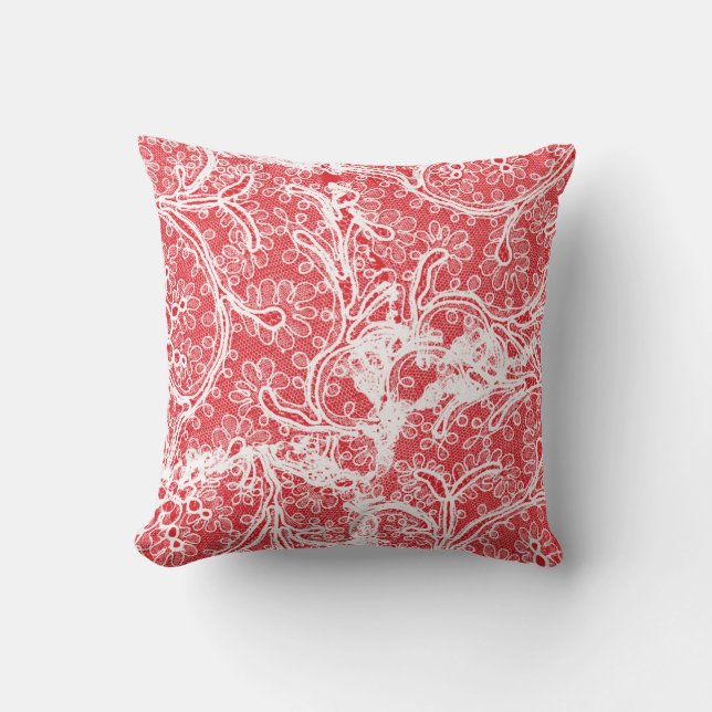 Red and White Pillow (Front)