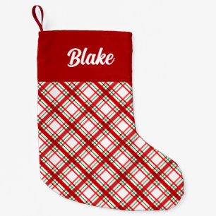 Red and White Plaid Christmas Stocking