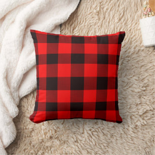 Red And White plaid Cushion