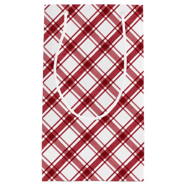 Red and White Plaid Gift Bag (Front)