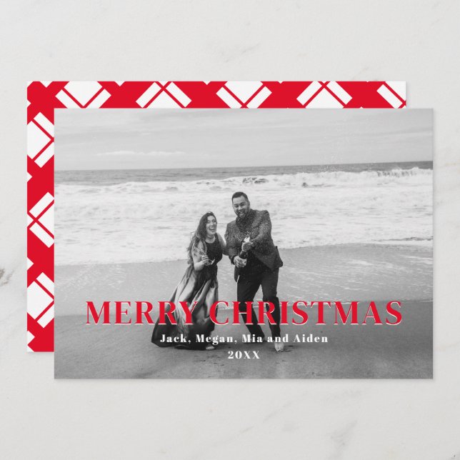 Red and White plaid Merry Christmas (Front/Back)