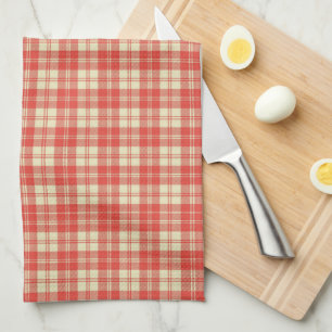 Red and White Plaid  Tea Towel