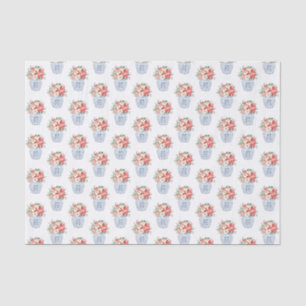 Red And White Poinsettia Bouquet Christmas Tissue Paper
