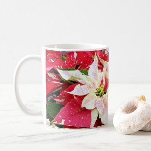 Red and White Poinsettia Holiday Coffee Mug