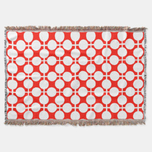 red and white polka dot and check pattern is fa throw blanket